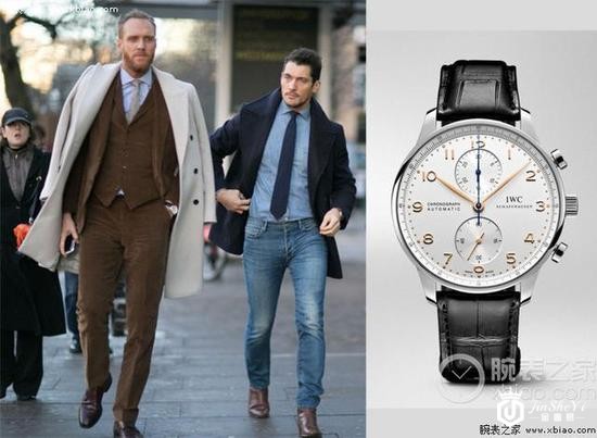 大卫&middot;甘迪佩戴IWC万国葡萄牙系列类似款街拍图