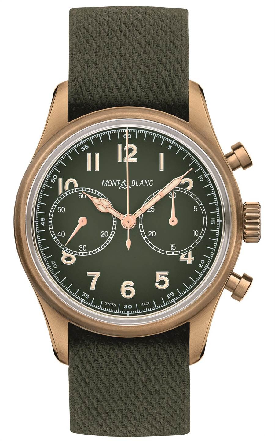 万宝龙1858系列自动计时码表，限量1858只，16万3800元。（Montblanc提供）