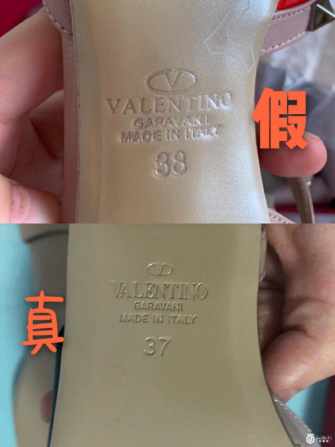 奢侈品鉴定真假|华伦天奴高跟鞋铆钉鞋真假鉴定辨别真伪小方法