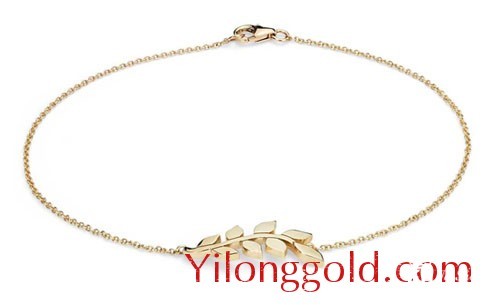 Yellow Gold黄金叶子手链