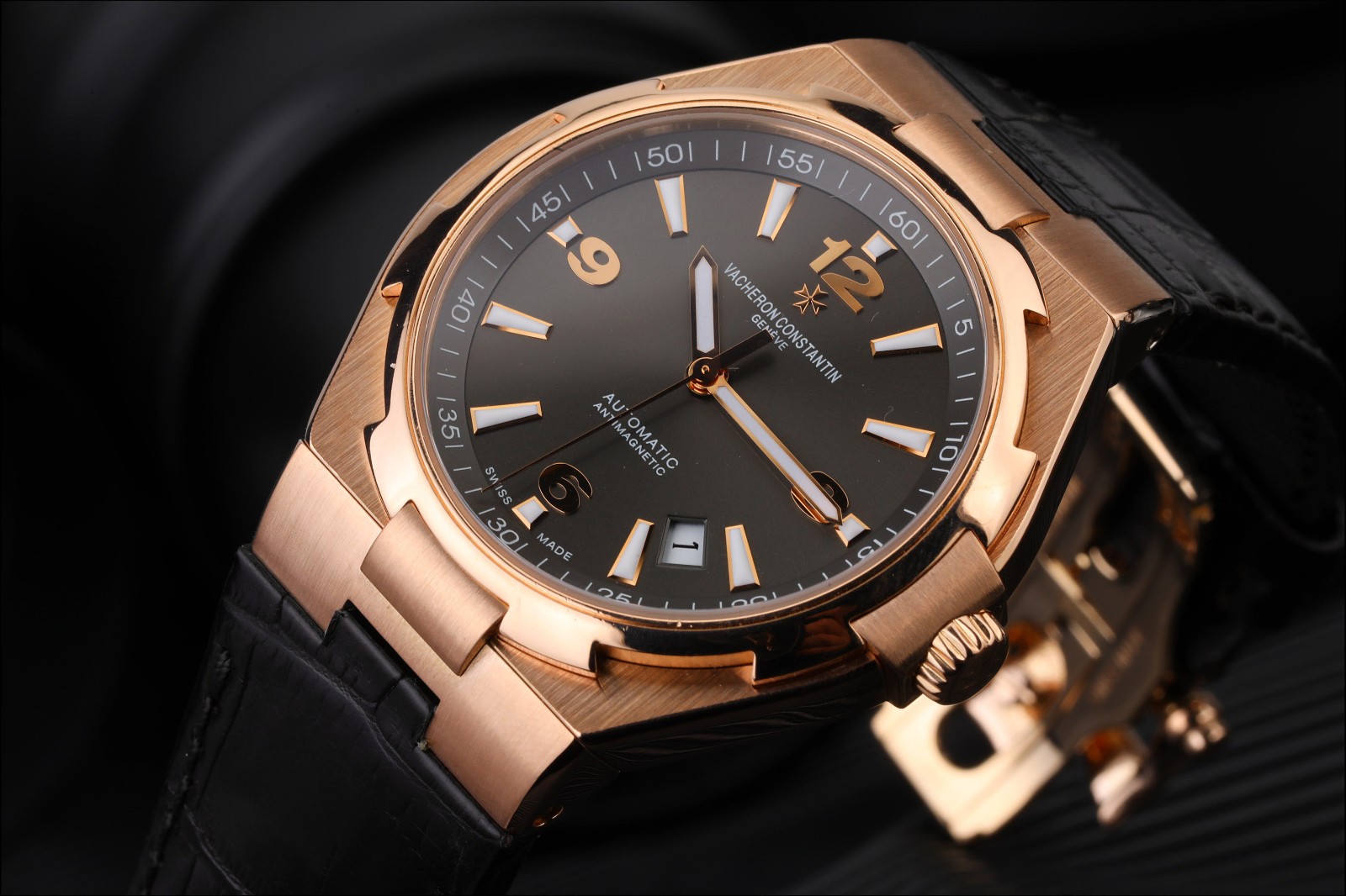 九九新江诗丹顿纵横四海系列18K玫瑰金自动机械男表图3