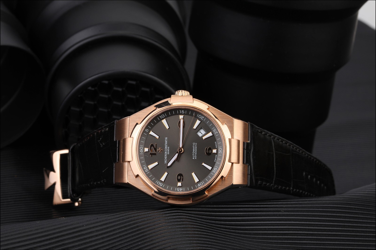 九九新江诗丹顿纵横四海系列18K玫瑰金自动机械男表图2