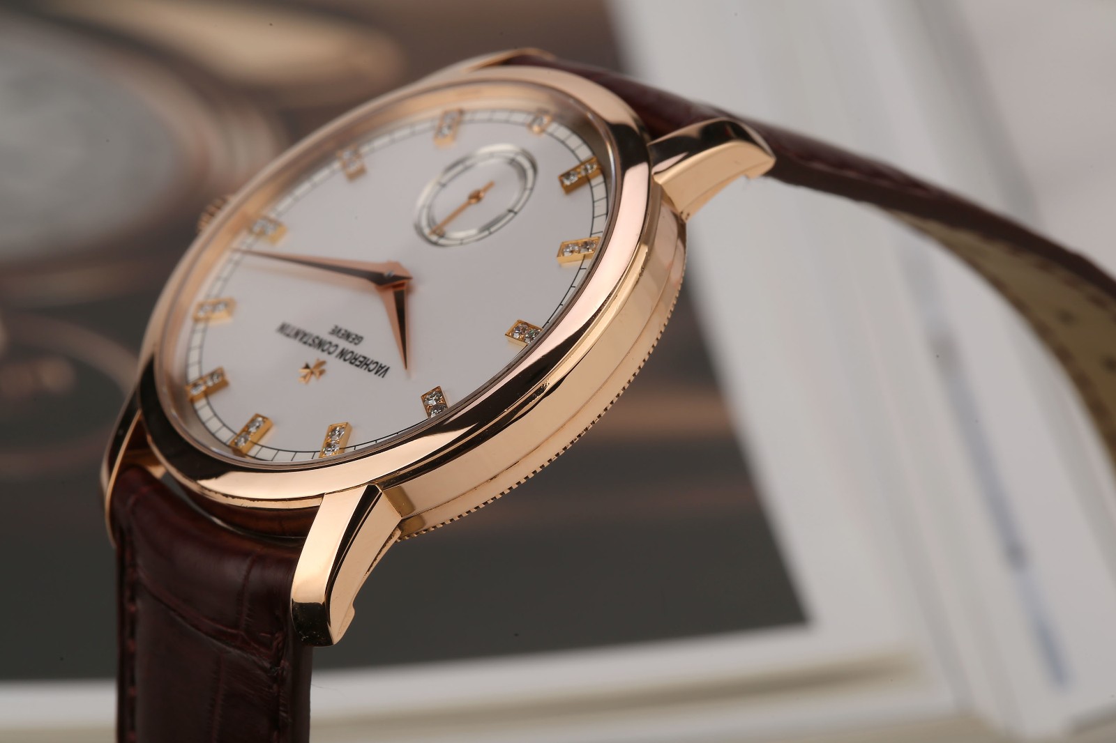 九九新江诗丹顿传承系列18K玫瑰金手动机械男表图6