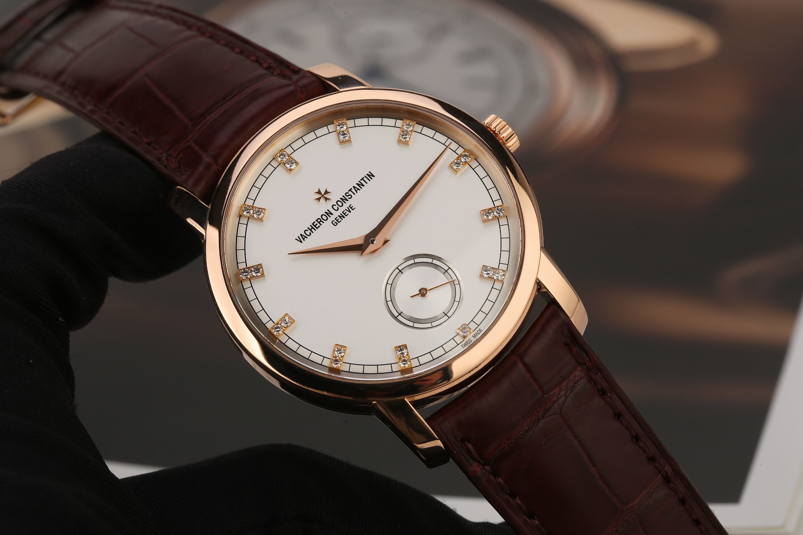 九九新江诗丹顿传承系列18K玫瑰金手动机械男表图3