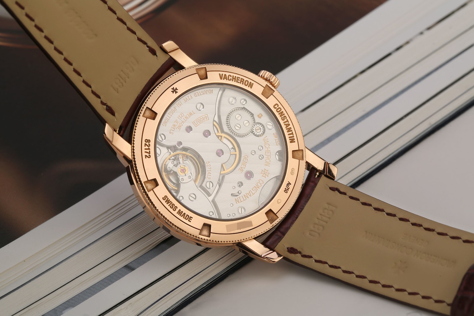 九九新江诗丹顿传承系列18K玫瑰金手动机械男表图7