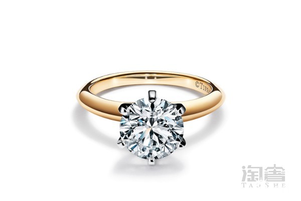 蒂芙尼18K金六爪1克拉钻戒