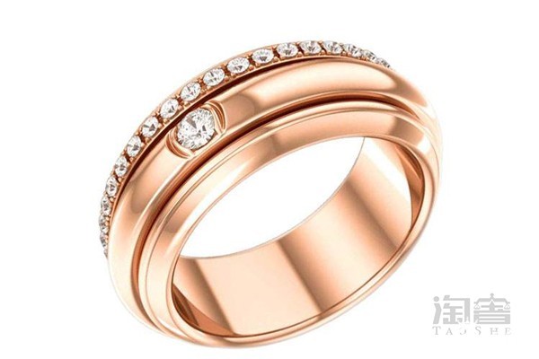 伯爵750玫瑰金镶钻戒指 伯爵750玫瑰金镶钻戒指