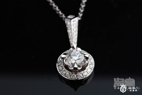 18k金四爪钻石项链