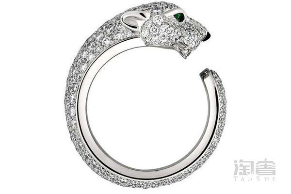 卡地亚美洲豹系列满钻戒指