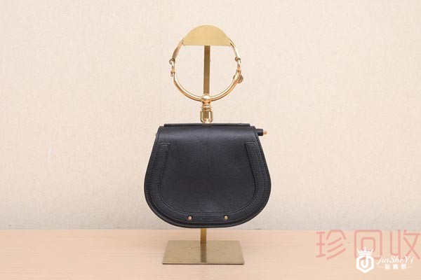 蔻依黑色牛皮手镯包