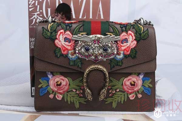 gucci酒神包绿色带钻回收价格占原价几成