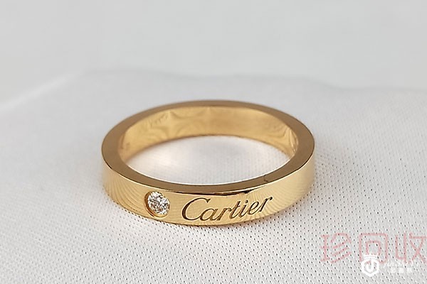 卡地亚Cartier签名款玫瑰金单钻戒指