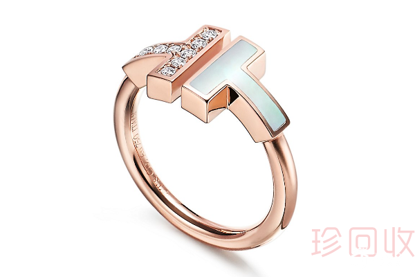 蒂芙尼珍珠母贝钻石线圈钻戒