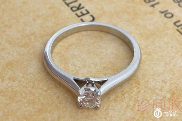 卡地亚铂金钻石戒指