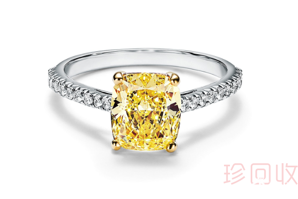 蒂芙尼戒圈镶嵌黄钻钻戒