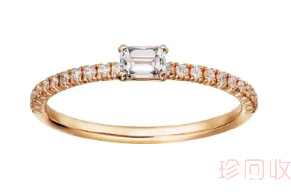 卡地亚18K玫瑰金钻戒