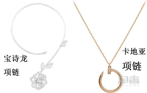 宝诗龙项链和卡地亚项链对比图