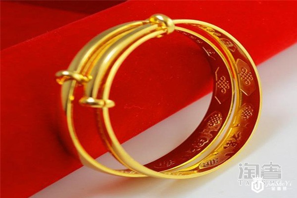 男女款中国结造型黄金手镯