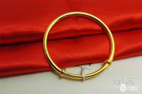 999足金圆条金手镯