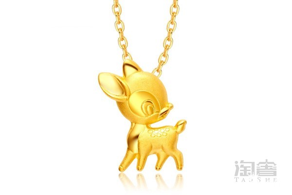 周大福足金迪士尼小鹿项链