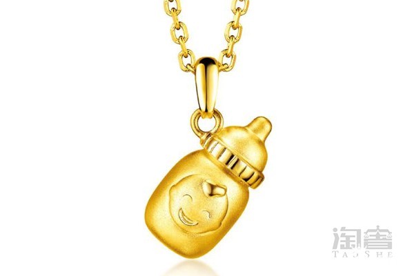 六福珠宝奶瓶足金项链