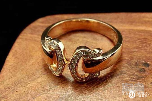 卡地亚18K金镶钻戒指 卡地亚18K金镶钻戒指