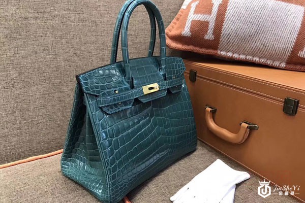 爱马仕鳄鱼皮铂金包外观展示