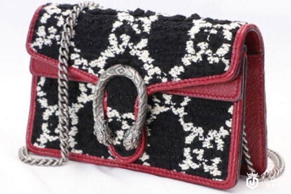 古驰黑白毛线拼酒红mini酒神单肩包包实拍 古驰黑白毛线拼酒红mini酒神单肩包包实拍