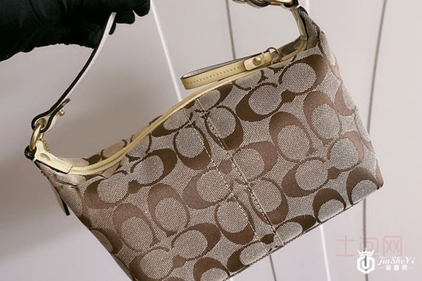 奢侈品蔻驰经典老花饭盒包包背面