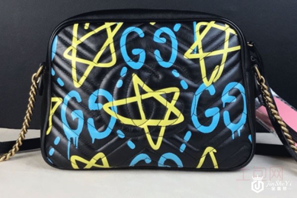 古驰marmont涂鸦黑金单肩包实拍 古驰marmont涂鸦黑金单肩包实拍