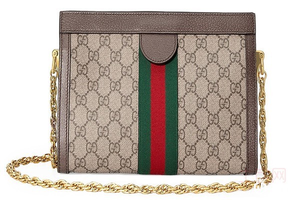 古驰单肩女包背面展示图