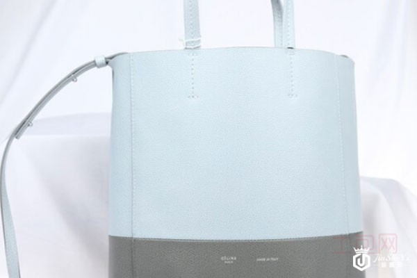 赛琳CABAS系列蓝色拼灰色牛皮水桶包实拍 赛琳CABAS系列蓝色拼灰色牛皮水桶包实拍