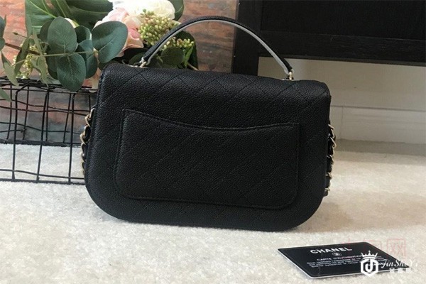 二手95新香奈儿CHANEL古巴系列邮差包背面实拍图