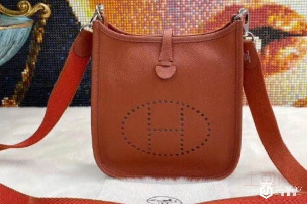 爱马仕evelyne橘红色单肩包实拍