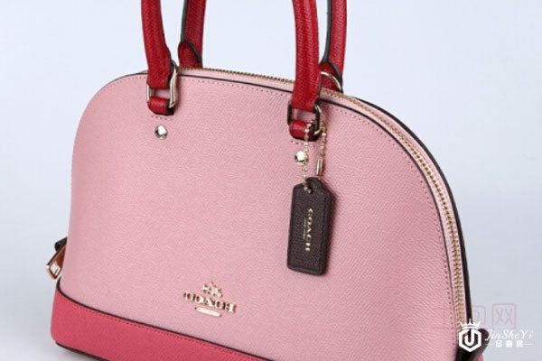 蔻驰26*18*9cm粉色手提包实拍
