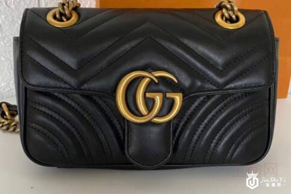 古驰GG Marmont系列小号牛皮单肩包实拍