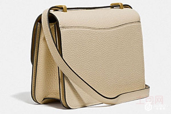 蔻驰ALIE系列23*16.5*8.5cm象牙白色单肩包背面实拍