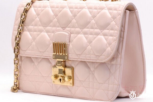 迪奥女士粉色牛皮斜挎单肩包包实拍