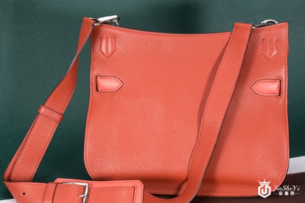 爱马仕Gypsiere28深橘色Togo牛皮包包背面实拍