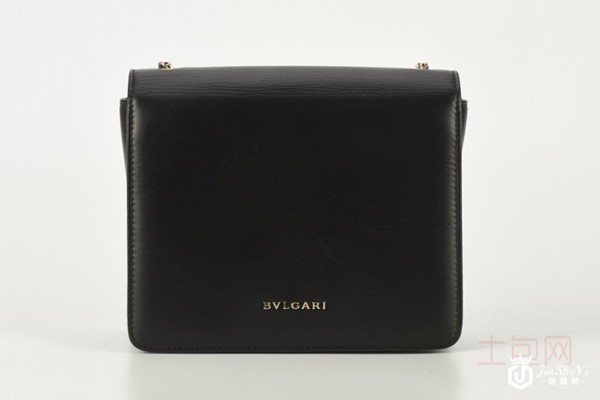 宝格丽黑色牛皮拼亚克力圆扣包包背面展示 宝格丽黑色牛皮拼亚克力圆扣包包背面展示