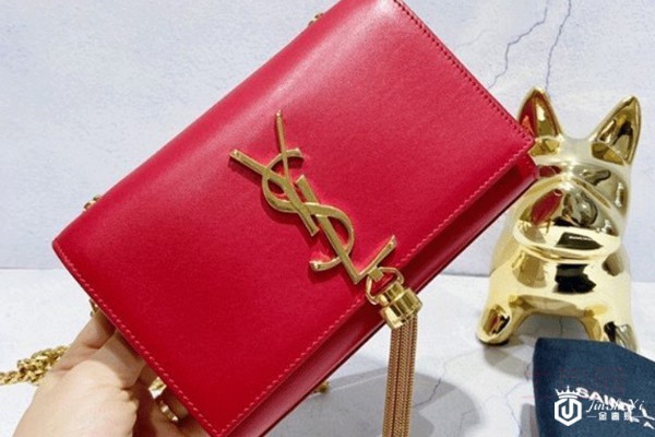圣罗兰红色mini流苏包包外观展示