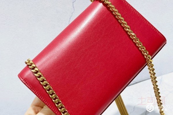 圣罗兰红色mini流苏包包背面展示