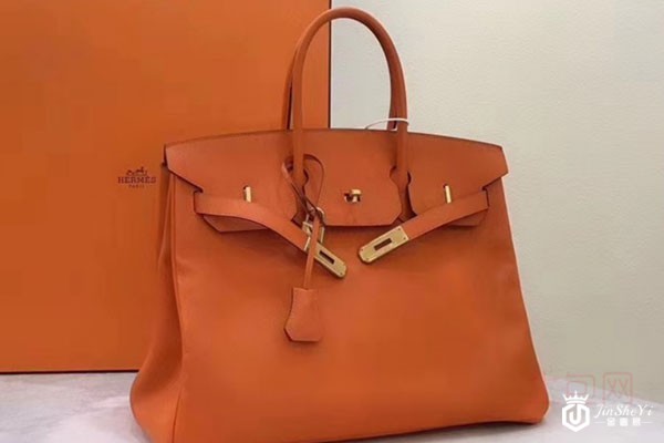 爱马仕BK35火焰橙色普皮金扣铂金包 爱马仕BK35火焰橙色普皮金扣铂金包