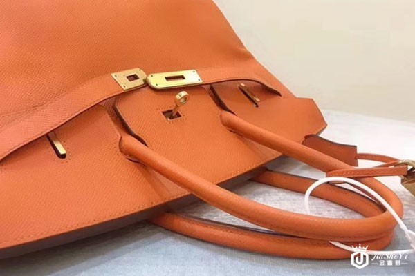 爱马仕BK35火焰橙色普皮金扣铂金包五金详情 爱马仕BK35火焰橙色普皮金扣铂金包五金详情