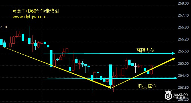 黄金TD60分钟走势图
