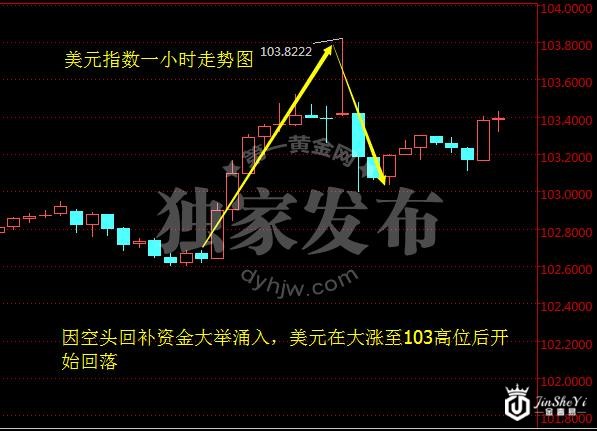 美元指数一小时走势图