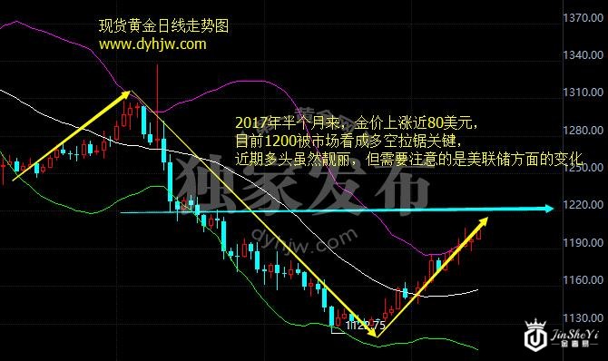 现货黄金日线走势图