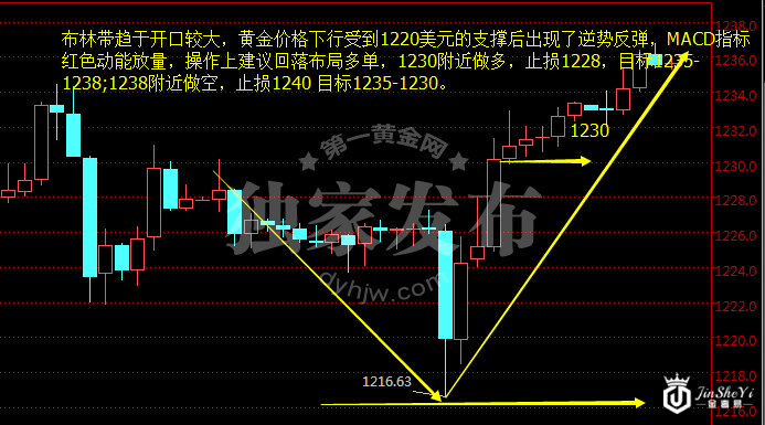 现货黄金小时图
