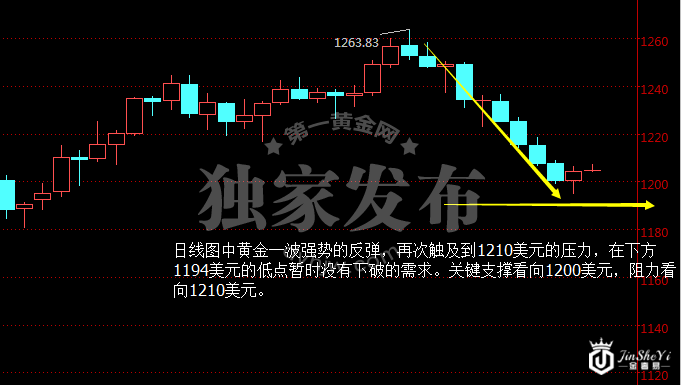现货黄金日线图