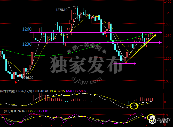 现货黄金周线图